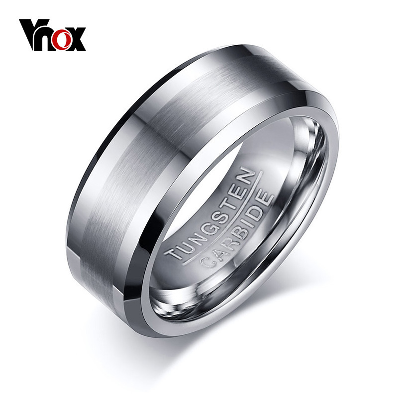 

Vnox Classical 100% Tungsten Carbide Ring For Men Wedding Jewelry No Rust Dropshipping T190624