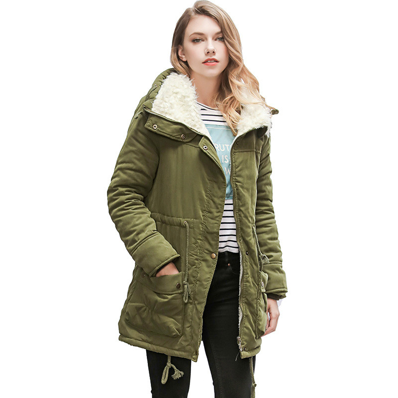 

2019 Long Parkas Winter Jacket Women Turn-down Collar Windproof Clothing Female Big Pocket Thicken Winter Coat Women, Red