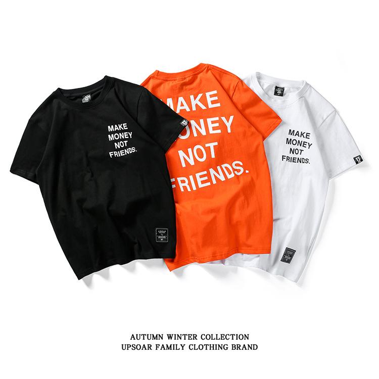 Fashion Men T-Shirts Summer Brand High Quality Hip Hop Letter Printing Men's T Shirt Male Cotton T Shirts