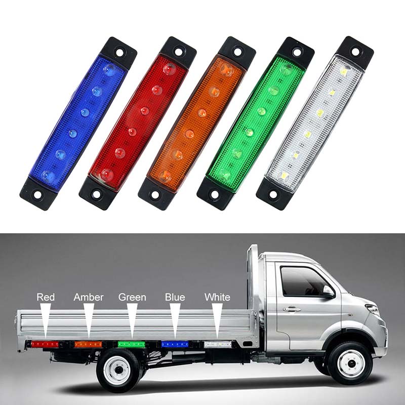 Indicateur LED Marker latérale du camion d'éclairage 12V 24V 6 SMD Auto Car Turn Signal Awerning Lights Lorry Trailer