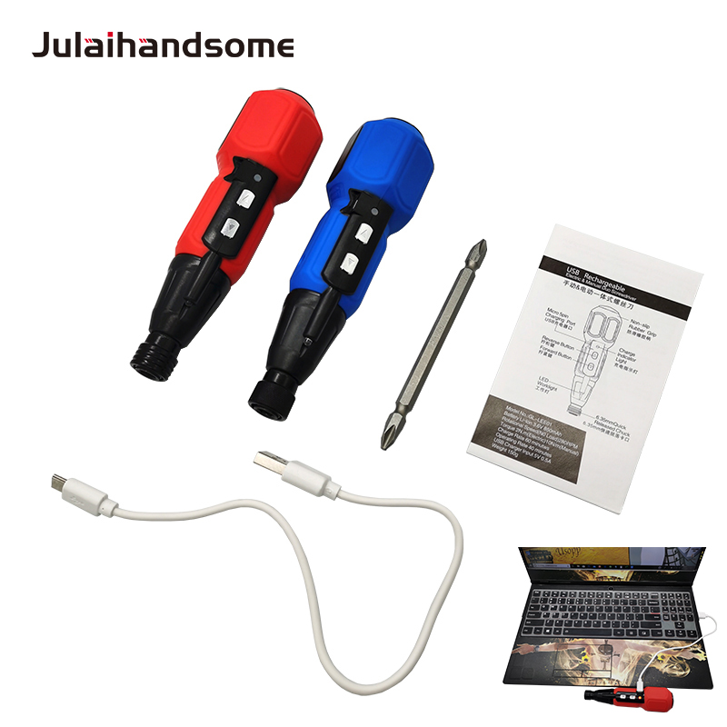 

Mini 3.6V Cordless Screwdriver Manual and Auto USB Rechargeable Screwdriver High Brightness LED Shank 6.35mm Quick Release