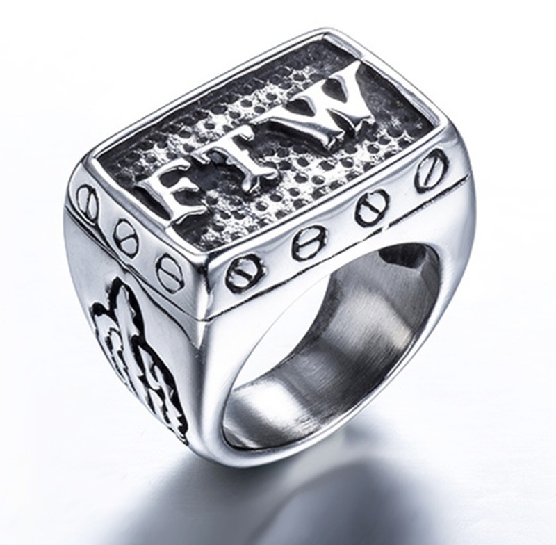 

New FTW Punk Mechanical Screw Mens Motor Biker Exquisite Ring Stainless Steel Motorcycle Ring 2 Color Size 7-14
