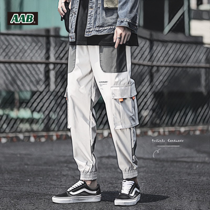 

2020 Autumn Hip Hop Men Harem Pant Streetwear Punk Casual Trousers Jogger Male Dancing Black Pants, Blue
