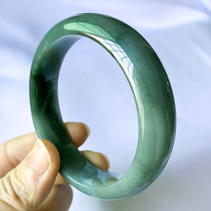 

Gift Certificate Natural Myanmar A-Class Raw Stone Carving 54-62mm Light Blue Flower Bracelet Bracelet Best Gift