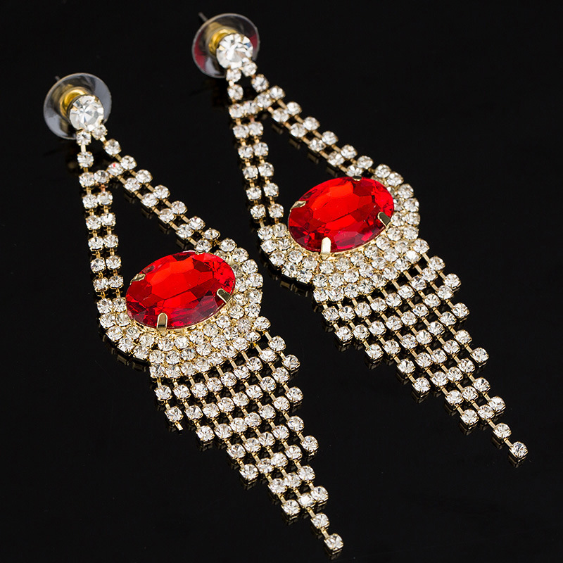 

Ornaments High Archives Diamond Tassels Ear Nail Earrings Exaggeration Personality Ear Nail