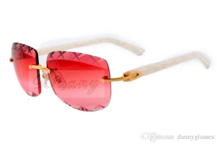 

New color engraving lens, round retro high quality carved sunglasses 8300756 casual ultra-light white board sunglasses, size: 56-18-135mm