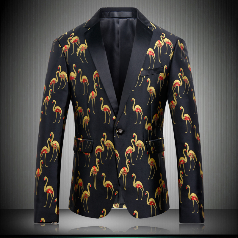 

Suit Jackets Mans 2020 Brand Clothing Shawl Collar Fashion Swan Suit Jacket Stage Costumes For Singers Stylish Prom Blazers 8630, Black