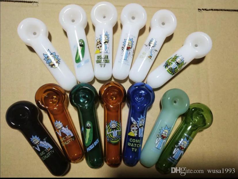 

Cartoon Printed Colored Glass Pipe Wholesale Glass Hookah, Glass Water Pipe Fittings, Smoking ,Free Shippin