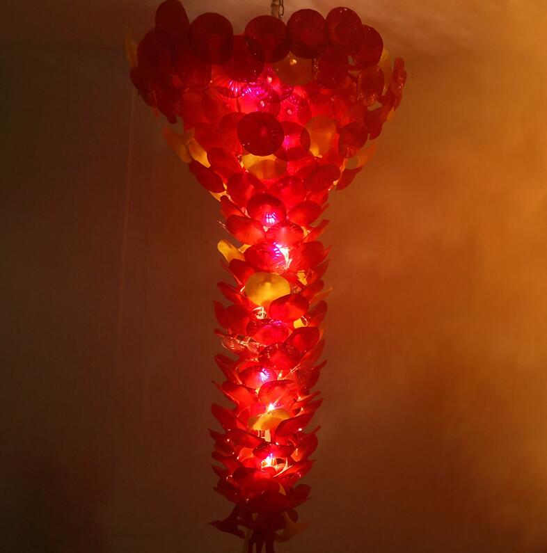 

Lamps Creative Flower Design Chandeliers Style Hand Blown Art Chandelier Light for Hotel Lobby Entrance Decoration