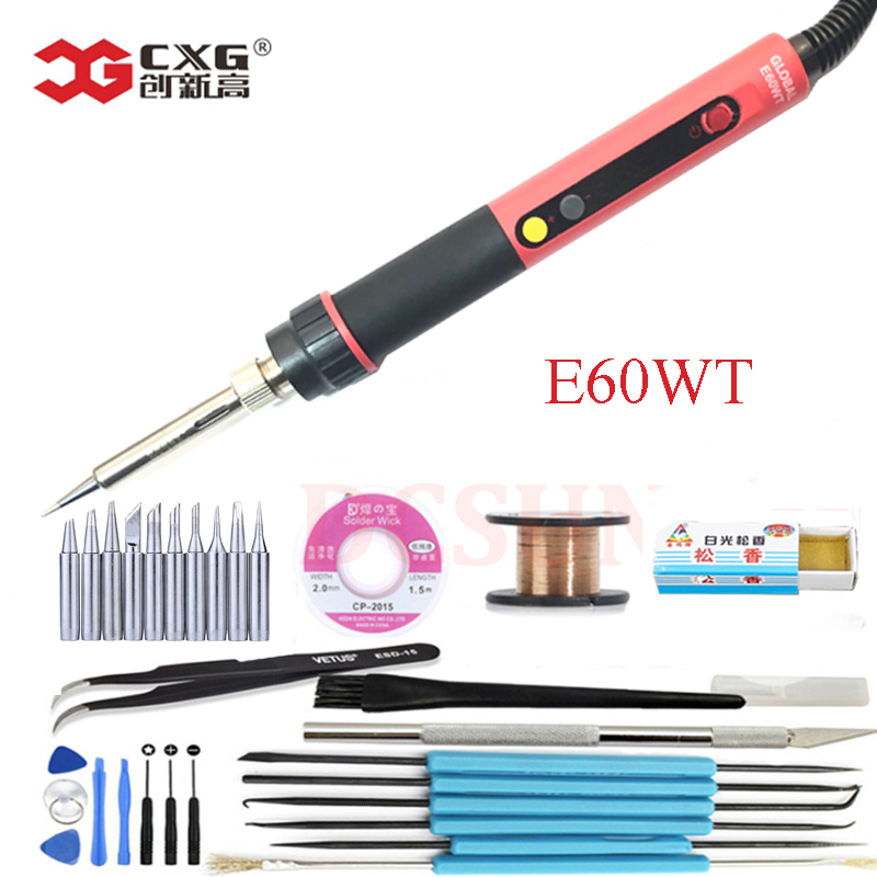 

CXG 60W 90W 110W LED Digital Adjustable Electric Soldering Iron Constant temperature Soldering Station E90WT E110WT E60WT