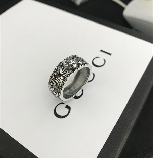 Anello testa gatto argento sterling 925 nero vintage per uomo donna regolabile