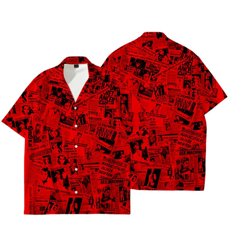 

2020 New Style Japan Blood 3D Short-sleeved Shirt Newspaper 3D COOL Magazine Summer Adult/Kids Harajuku Casual T-shirt, 3m26