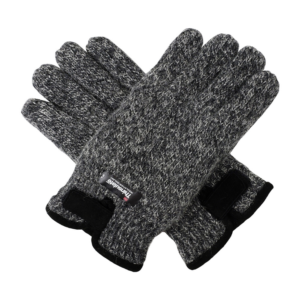 

Bruceriver Mens Wool Knit Gloves with Warm Thinsulate Fleece Lining and Durable Leather Palm CJ191225