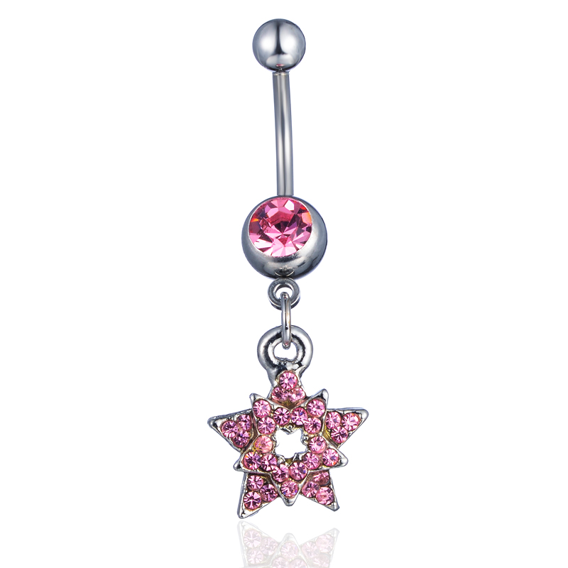 

D0747 ( 1 color ) Nice style belly ring Pink color as imaged Waterroop piercing body jewlery navel belly ring body jewelry