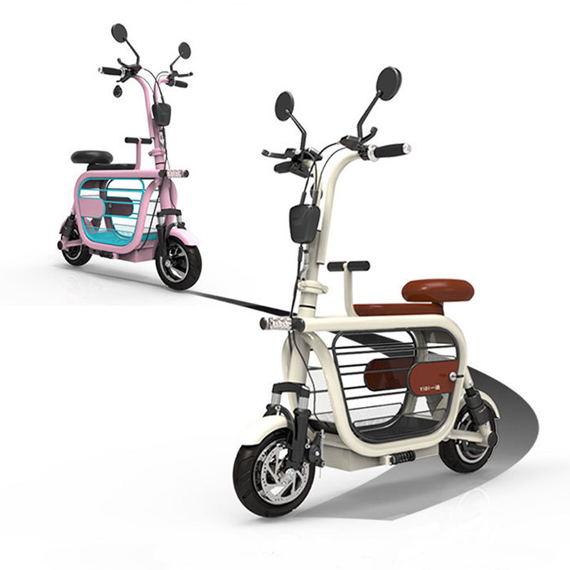 Electric Motorcycle Scooter Adult 2 Wheels Electric-Scooters 580W 48V Mini Portabke Electric Bike Bicycle With Two Seat-image-517142707