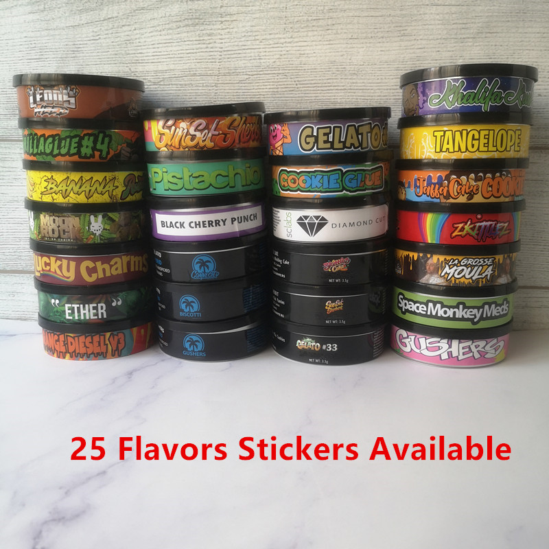 

3.5g Pressitin cans Moonrock and pressitun 73.3*24mm Cali pressitins tuna Tin Candry HerbTin Clear Peel Off Lid black Cover Smell proof
