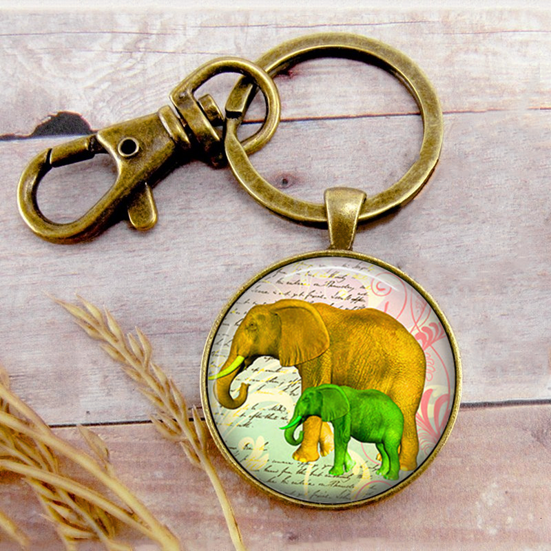 

Retro Elephant Key Ring Key Chain Key Buckle Animal Pendant Birthday Festival Anniversary Gift Jewelry Accessories
