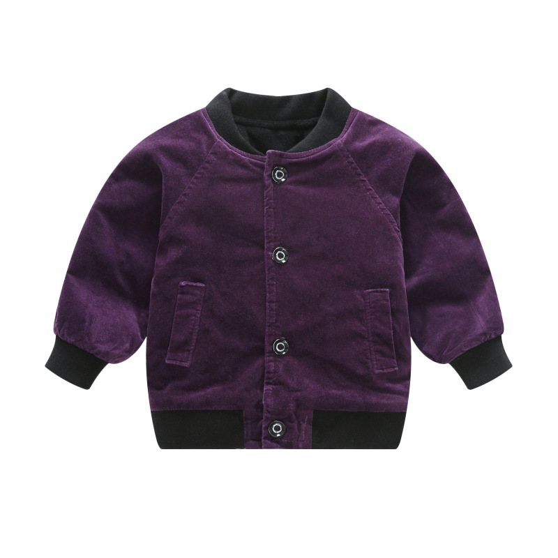 

Winter baby double velvet/thickened Corduroy jacket coat outerwear outfit Warm Coats, Purple