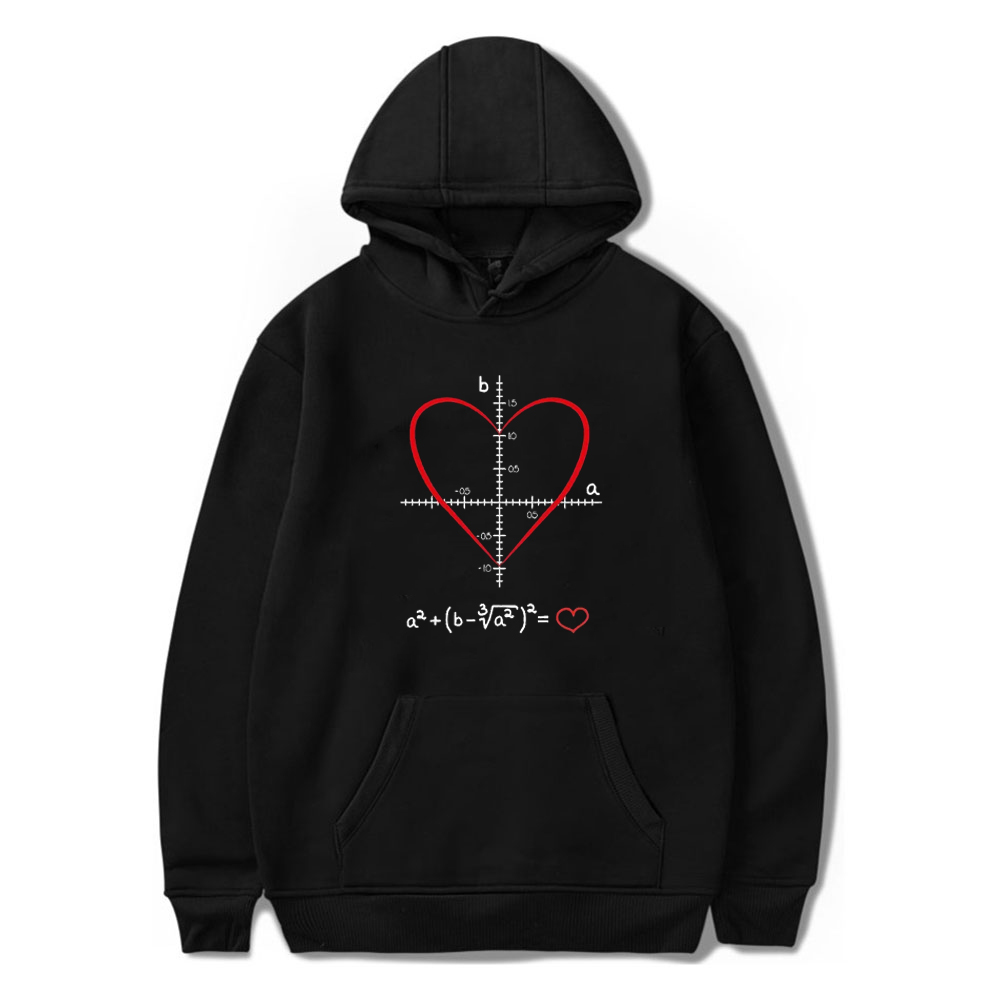 

All You Need Is Love Math Hoodie Spring Autumn Fashion Graphic Clothes Men's Long Sleeve Hooded Casual Sweatshirts Tops Clothes, Hoodie balck