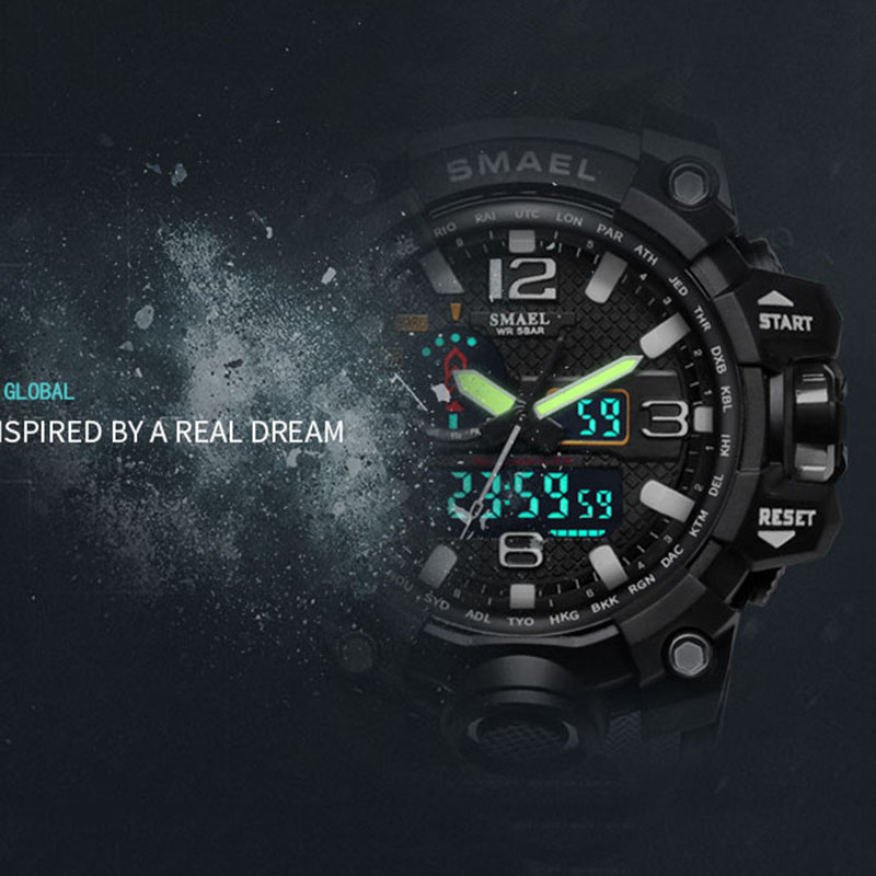 

SMAEL 2020 Orange Camouflage Military Watches Brand Watch Digital LED Wristwatch Sport 1545B Mens Watch LuxuryClock Men Military Army, Slivery;brown