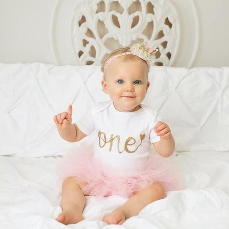 

Newborn Baby Girl Birthday Clothes Little Girls 1 year Birthday Party tutu Outfits Kids Dresses for Girls Baby Christening Sets, Style 9