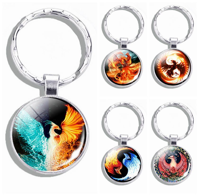 

Phoenix Keychain Steampunk Animal Phoenix Photo Glass Cabochon Keychain Fashion Accessories Gifts for Women