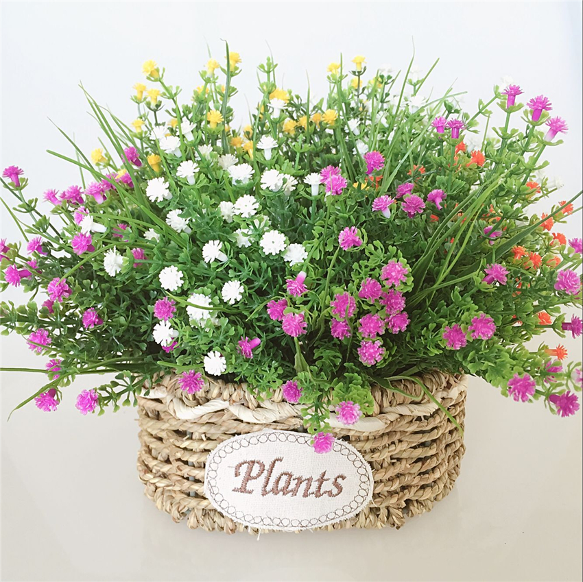 

Babysbreath Artificial Flowers Plastic fake grass baby's breath DIY Flower arrangement faux plants home garden Decoration flores, Purple