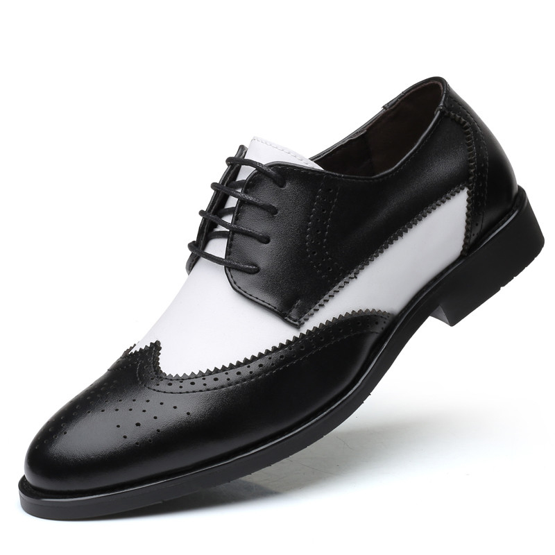 

Italian Stylish Big Size 38-48 Men's Dress Shoes Oxford Shoe Gents Outfit Party Wedding Leather Male Footwear, Black