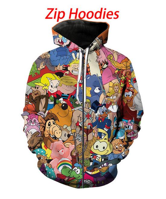 NOUVEAU Mode Mens Sweats à Sweats à Sweats à Sweats à Sweats 3D Collage 80s Style Imprimé Zipper à glissière à capuche à capuche occasionnelle Un