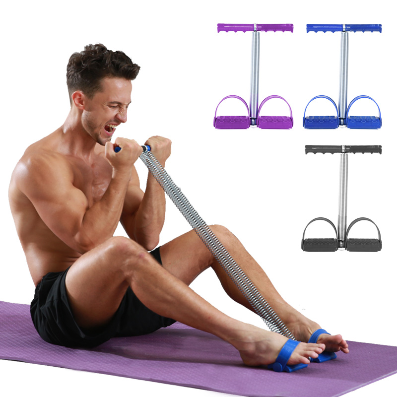 

Fitness spring resistance band spring sit-ups pull rope abdominal workout gym home pull equipment sports four-tube pedal puller