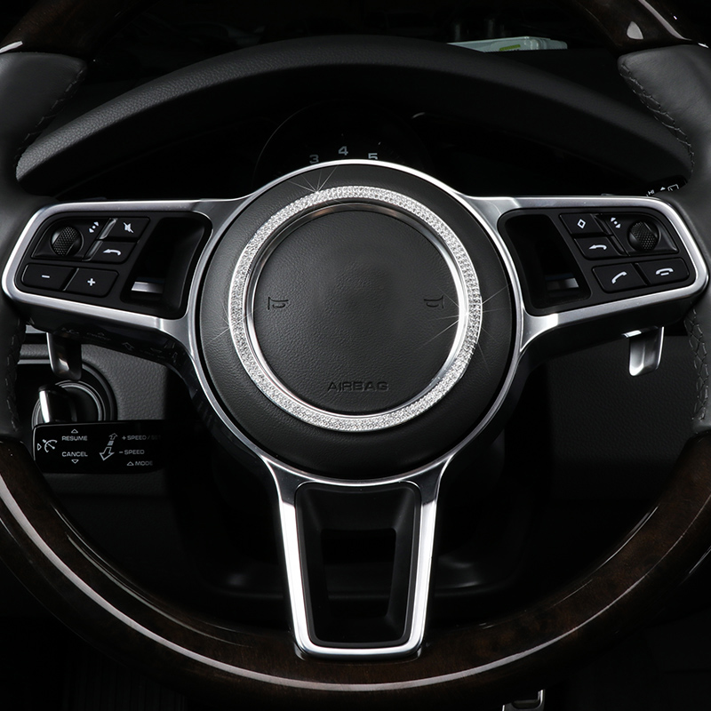 

Car Styling Steering Wheel Emblem Decoration 3D Cover Stickers Auto Accessories For Porsche Macan Panamera 718 New Cayenne