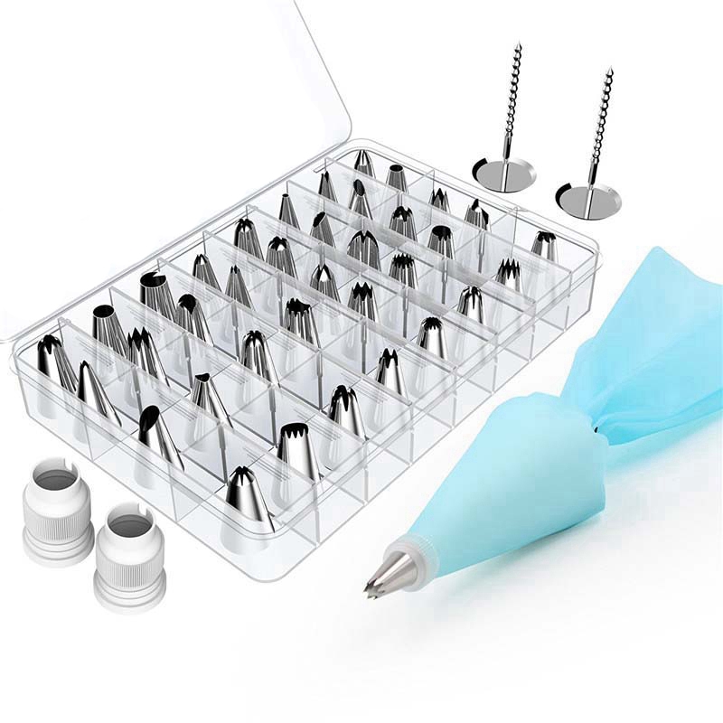 

42Pcs/set Cake Decorating Tips Set Stainless Steel Icing Piping Nozzles DIY Household Baking Tools Reusable Pastry Bags Couple