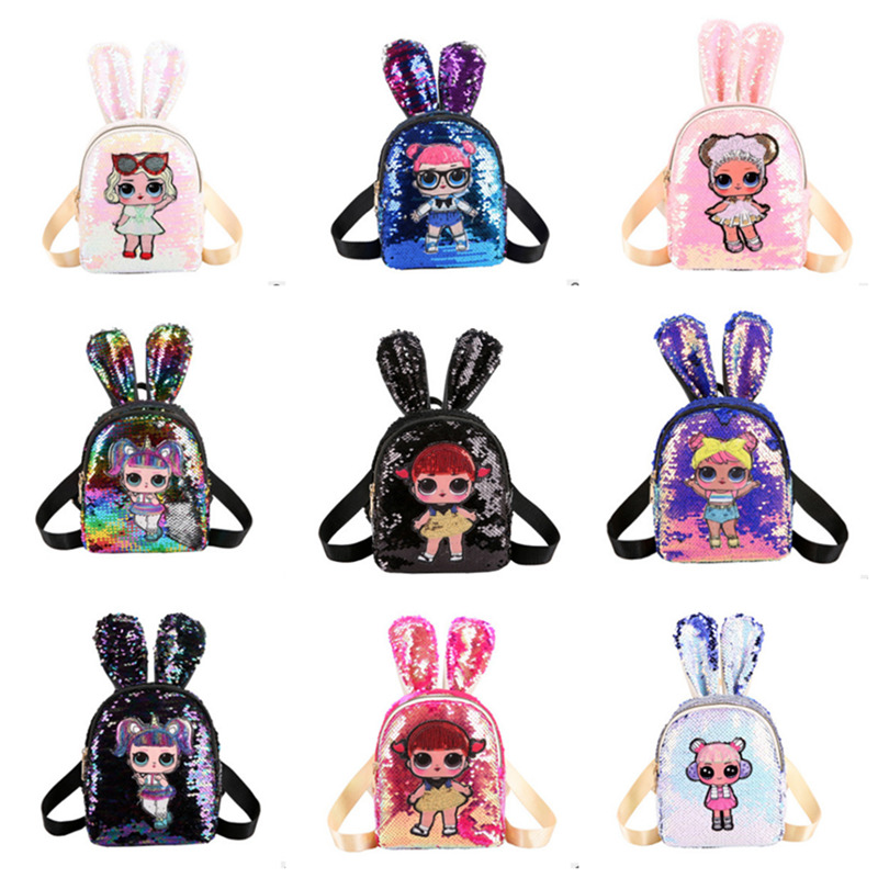 

Girls Backpacks with LED Kids bags Cute Sequins Backpack Children Cartoon School Bags Family Matching Bags for Halloween Christmas 10 colors, Mix