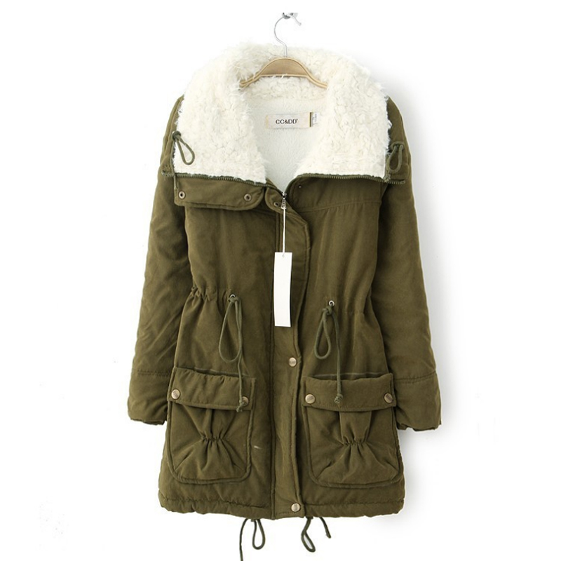

Winter Women coat Thick Warm Turn Down Collar Women Jacket Coat Fashion new Jackets Female Parka JT350, Red