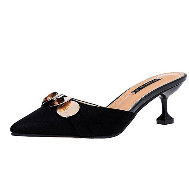 

SAGACE Women's Fashion Summer Sandals Peep Toe High Heeled Slip-On Pointed Casual Thin Heels Slippers Shoes 2020 X1220, Beige