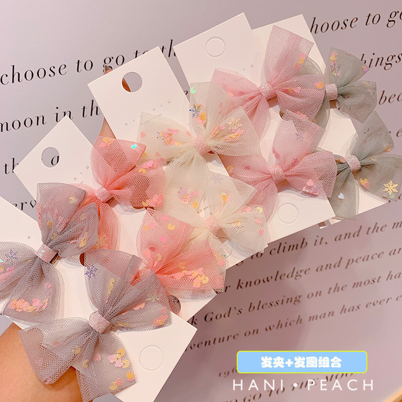 

2020 Korean Love Sequin Bow Hair Clip Girl Duckbill Hair Accessories, A4