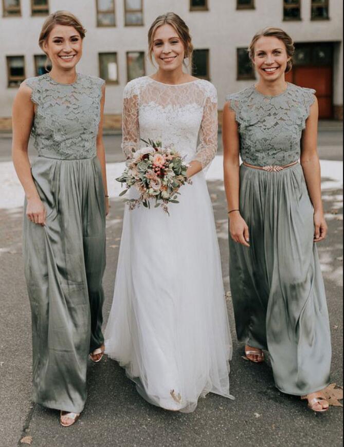 

Hot Selling Sage Long Bridesmaid Dresses for Wedding Party, Light sky blue
