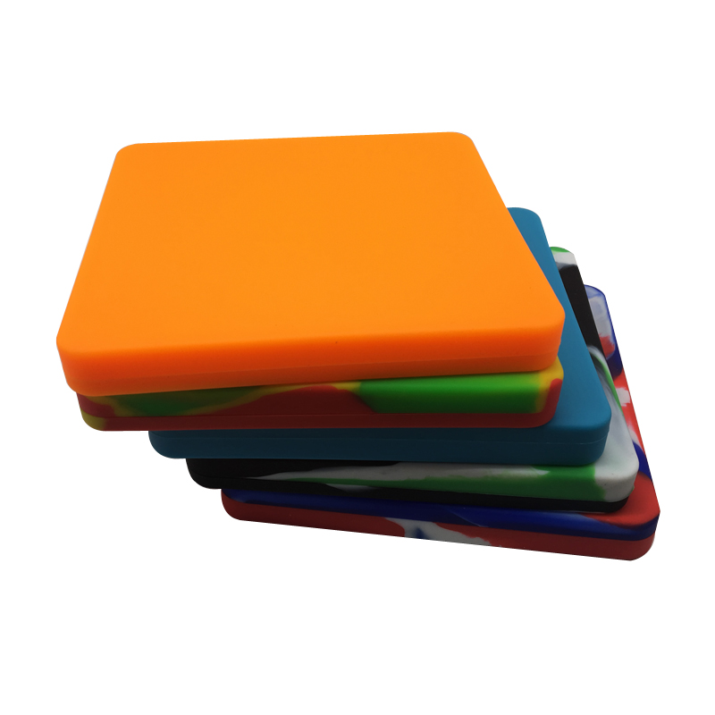 

5 Pcs/lot Large Silicone Container Square Flat Slab Pizza Pad Stackable Wax Dab Jar 200 Ml