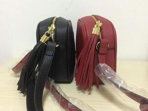 

2020 Style High quality womens Fashion Women designer Leather Tassel Soho Bag Disco Shoulder Bag Purse handbags with Dust bag, Red