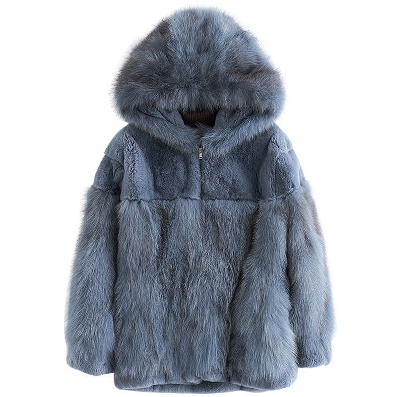 

Winter Real Clothes Coat Autumn Fur Stitching Jackets Women Korean Jacket Abrigos MY1113, Orange