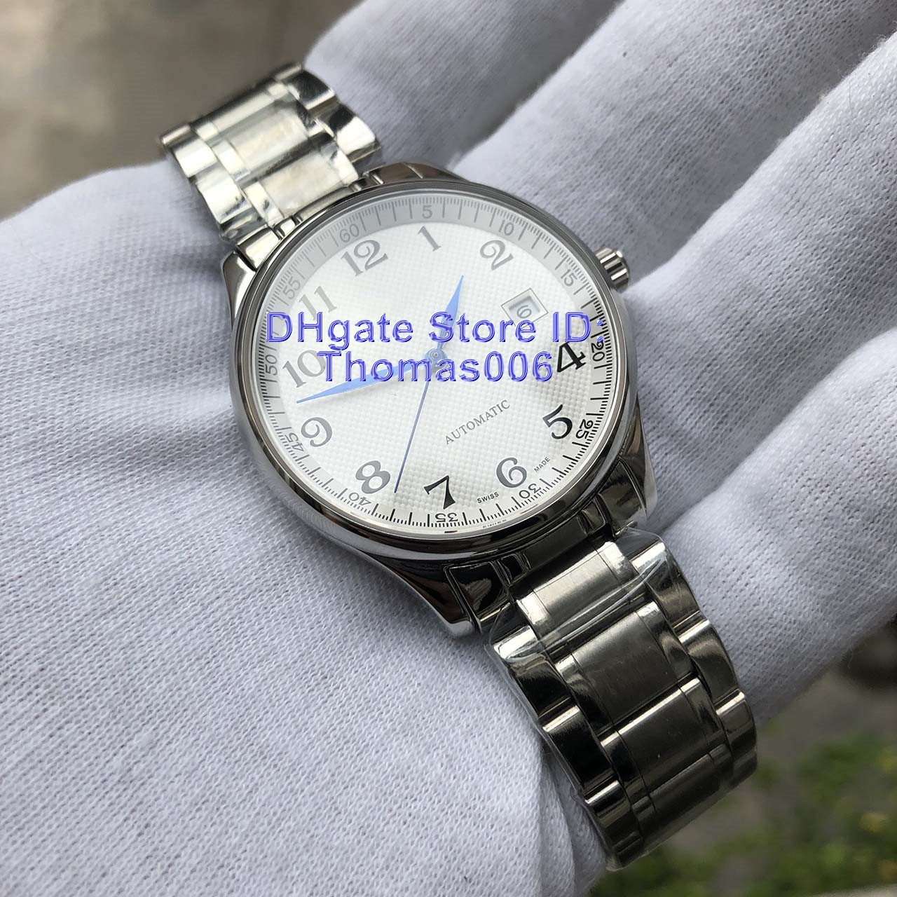 

2018 Watch Mechanical Automatic Watches For Men Watch Stainless Steel Watch Flame Blue Pointer White Dial Good Quality Lon3