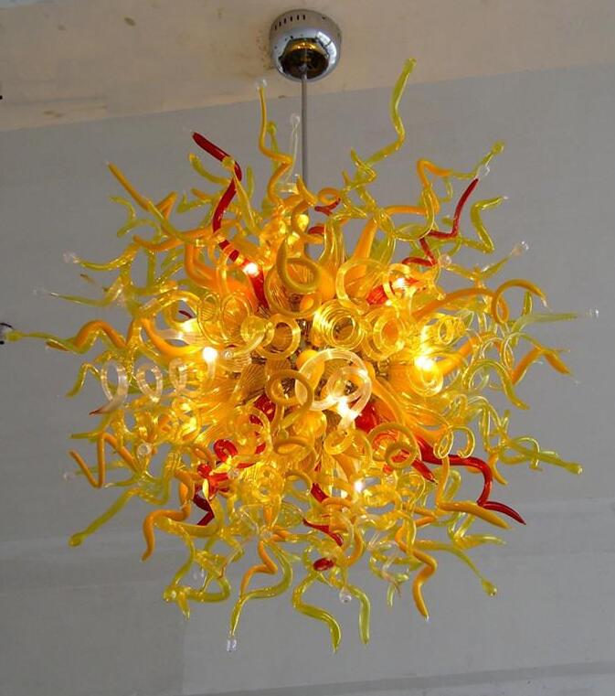 

Very Popular AC 110v/120v Art Chandelier Lighting Wholesale Modern Hand Blown Glass Crystal Chinese Chandelier Pendant Lamp With LED Bulbs