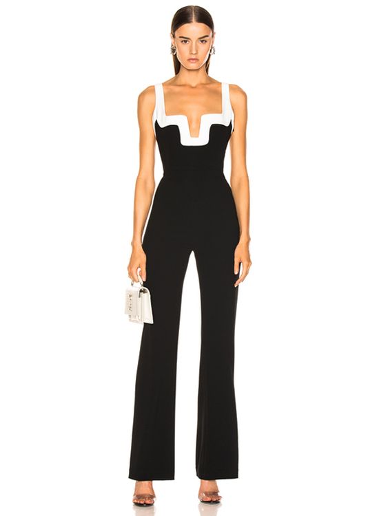 

2020 new arrival women black & white bandage jumpsuit summer sexy wholesale, As pic