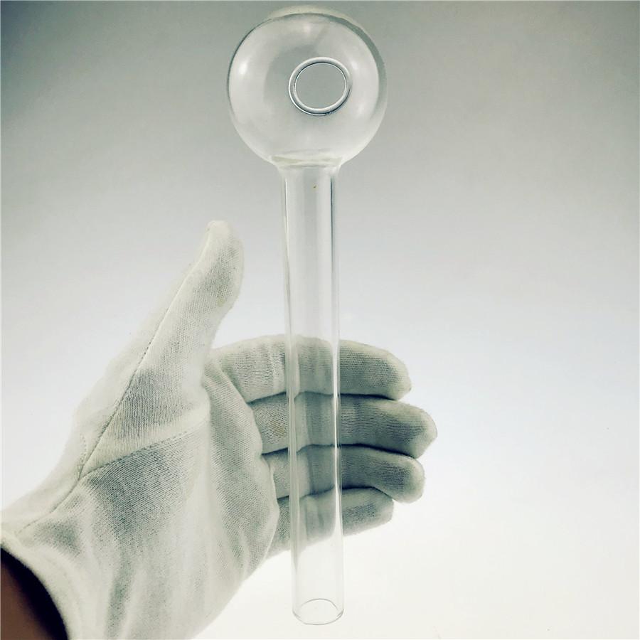

QBsomk 7.3 Inch(18.5cm) Clear Pyrex Glass Oil burner transparent Oil Burner Glass Tube Oil Burning Pipe glass pipes water pipes