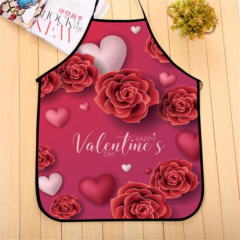 

2020 Newly Hot Sale Valentine's Day Decoration Waterproof Apron Kitchen Aprons Dinner Party Apron For Home Decorations 3.0hus