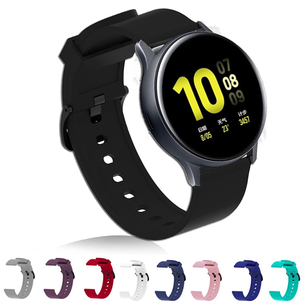 

20mm Rubber Band for Samsung Galaxy Watch Active 2 40mm 44mm Sport Silicone Strap Bracelet Wrist Belt
