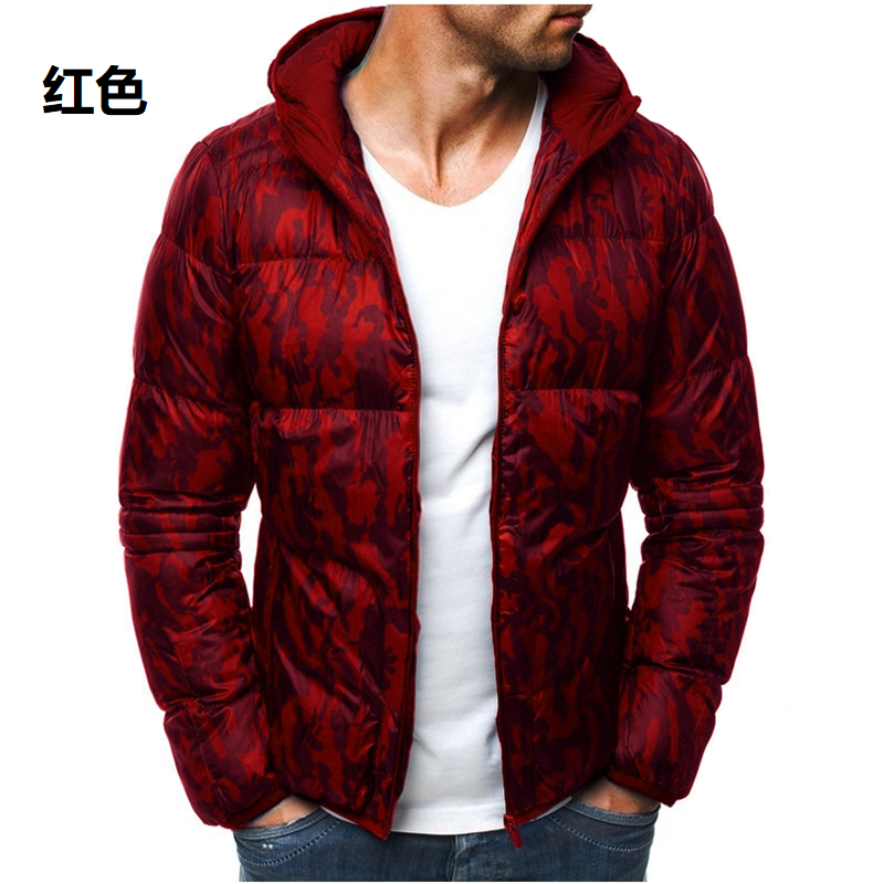 

Vogue Down Men Winter Jacket Ultralight Down Jacket Casual Outerwear Snow Warm Clothes Fur Camouflage Hooded, Color 2