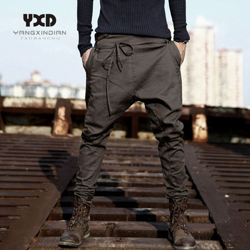

Drop shipping men clothing man Casual Fashion Cotton Harem Pants Male Loose Slim Soft Pencil Pants Men' Joggers Trousers, Black