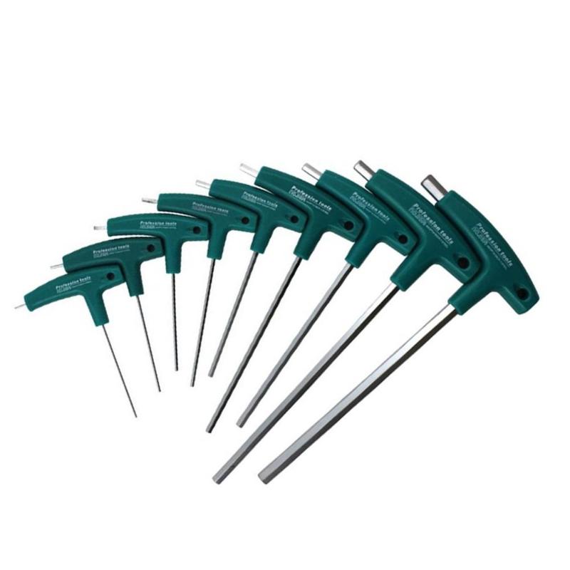 Acier T-Poignée Hex Clé Allen Vis Tournevis Driver Outils 1.5mm-10mm clés