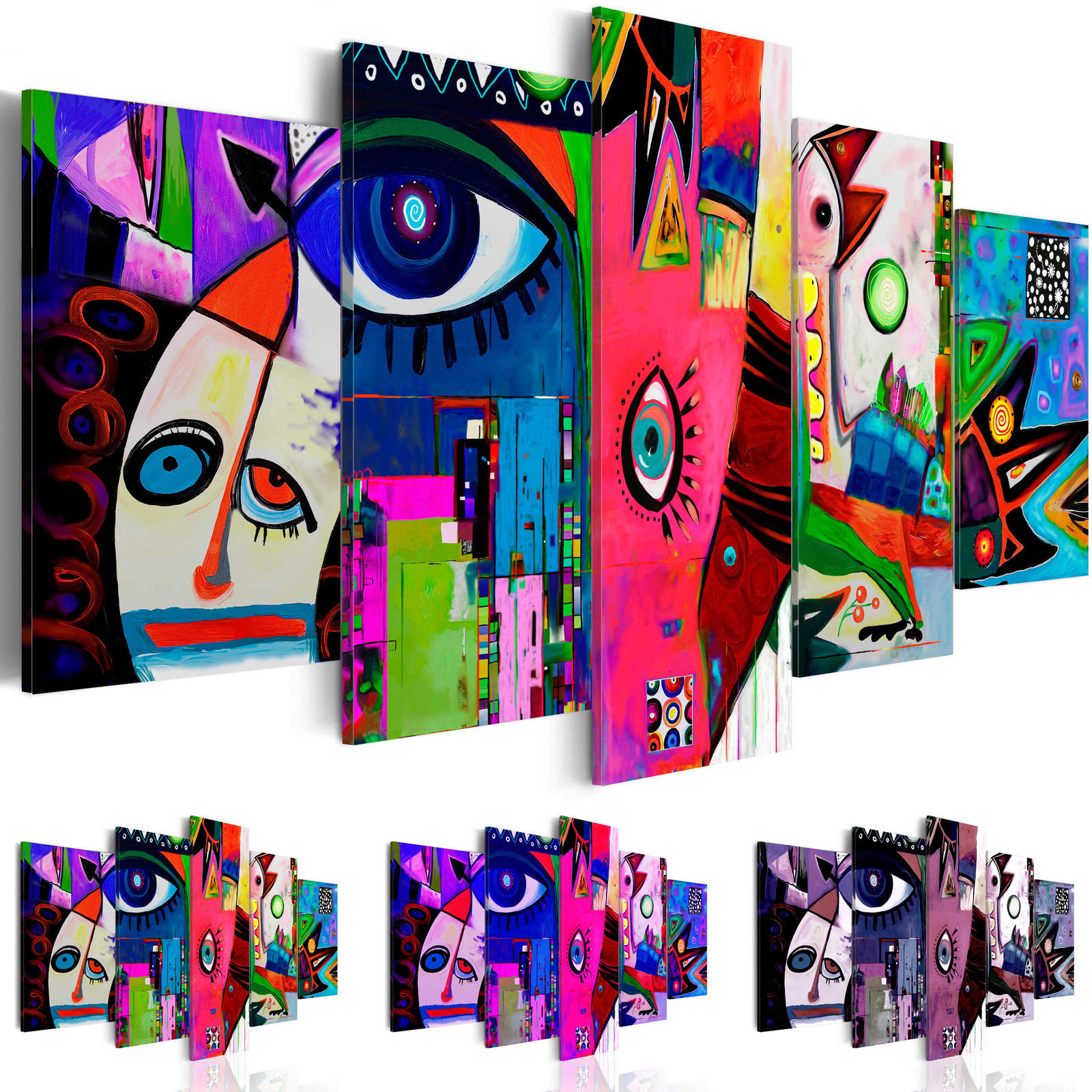 

Colorful Modern Abstract Characters Canvas Print Modern Art Painting Fashion Design for Home Decoration, Choose Color & Size,Multicolor(